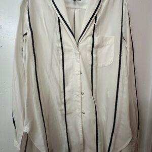 Rag & Bone Ivory Shirt with Dark Accents